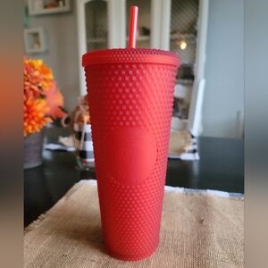 Starbucks Matte Red studded Tumbler